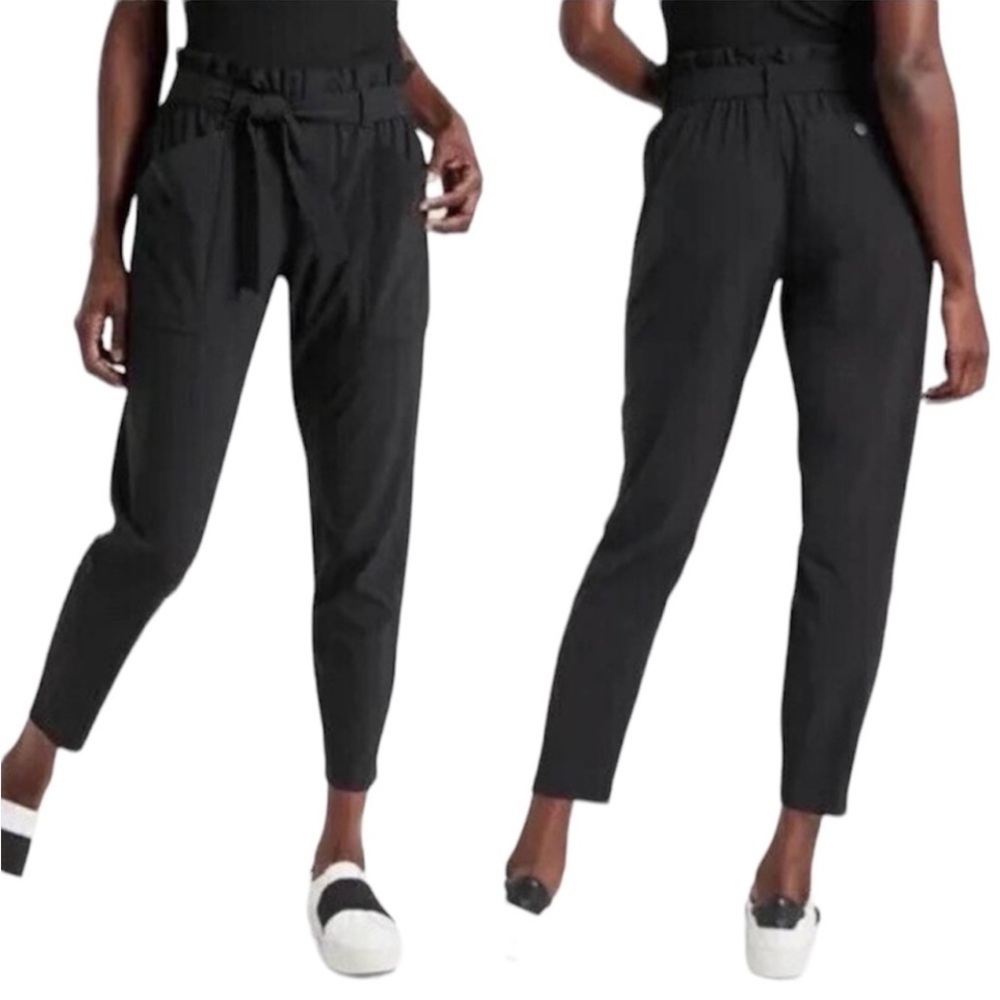 Athleta Black High-Waist Drawstring Joggers